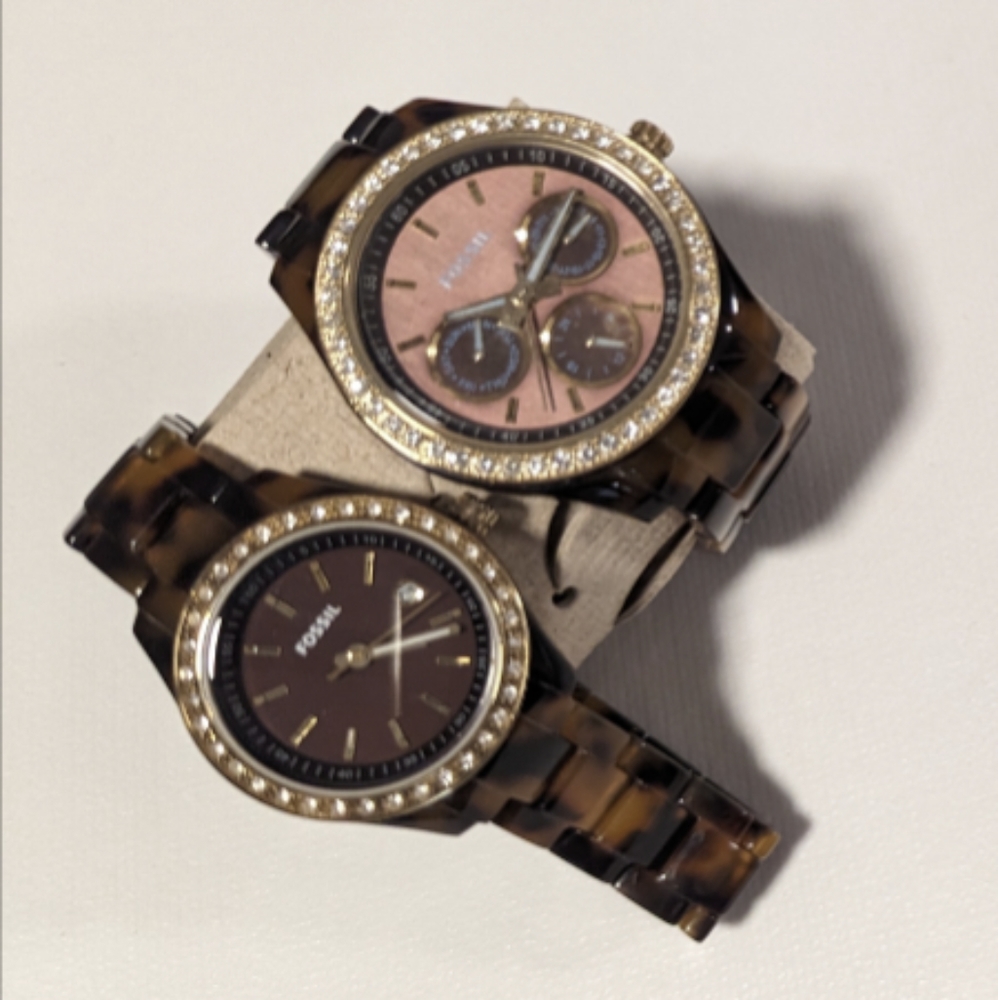 Fossil Stella Tortoise Shell Acrylic Ladies Watch